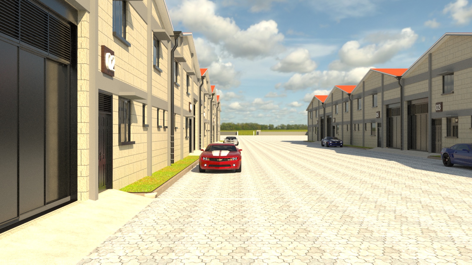 Celosia Centre warehouse courtyard
